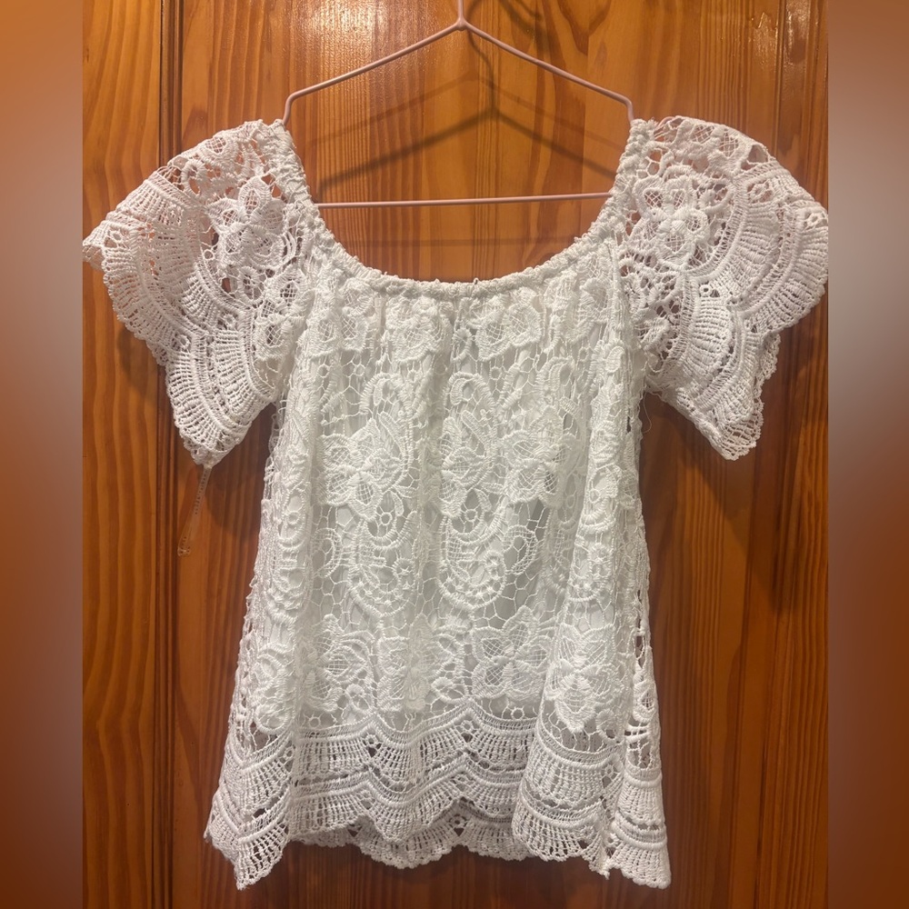 White Lace Women Top